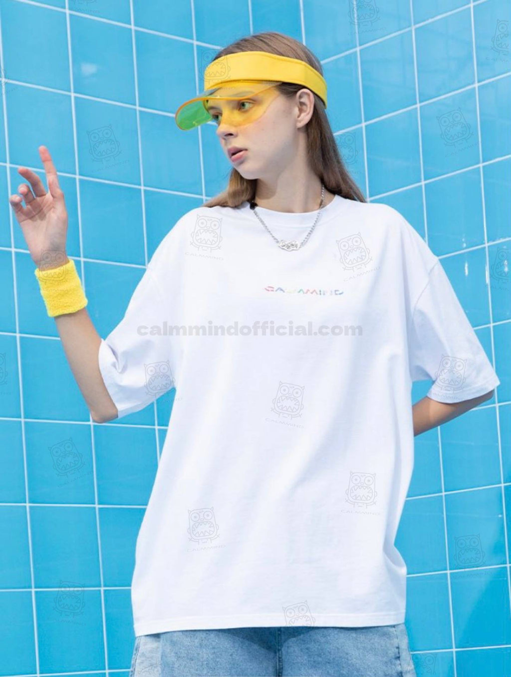 CALMMIND Multicolour Crayon Monster Tee White