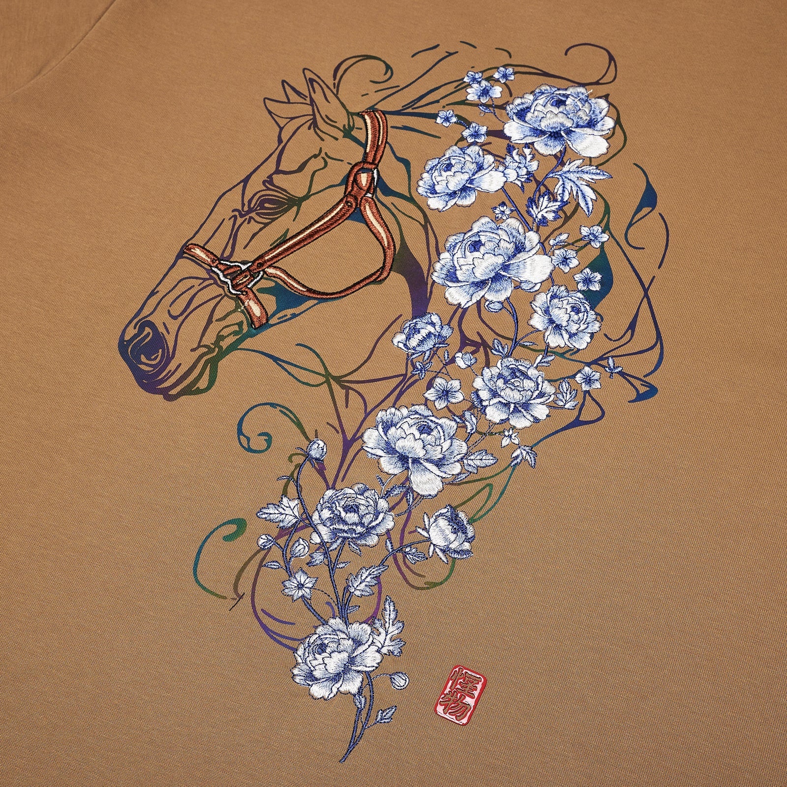 MONZTR FLORAL STALLION TEE BROWN