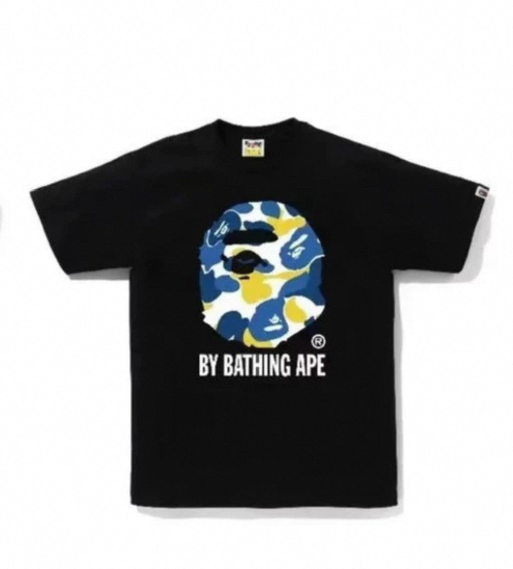 BAPE Color Camo Big Ape Head Tee in Black/Blue