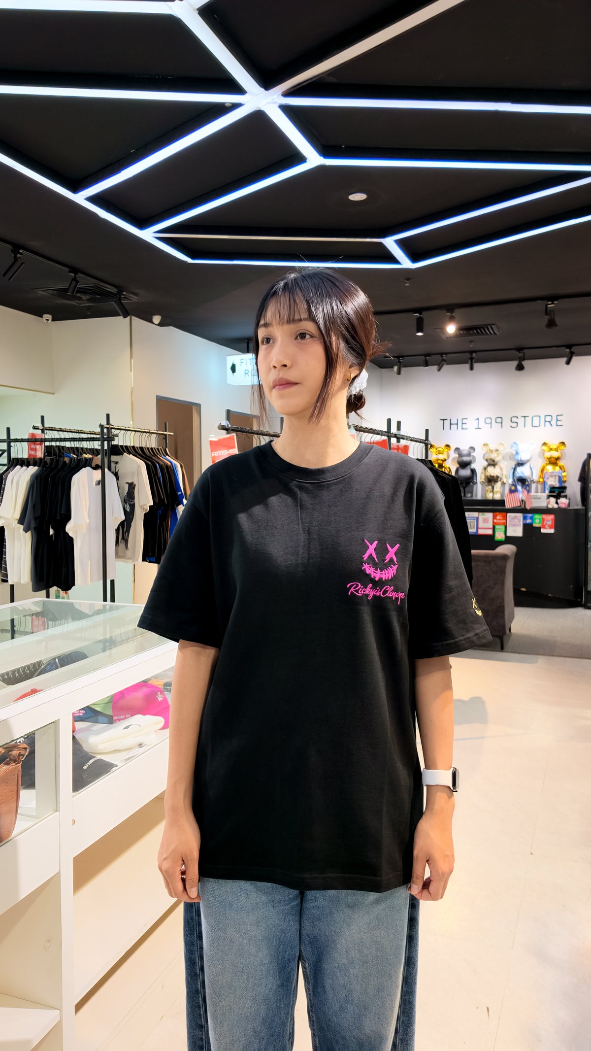 RICKYISCLOWN ALL STAR SUNSET PINK CHROME TEE BLACK