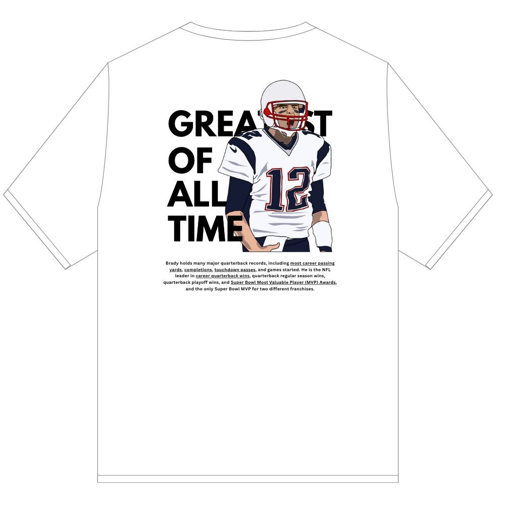 GOAT TOM BRADY TEE SHIRT WHITE