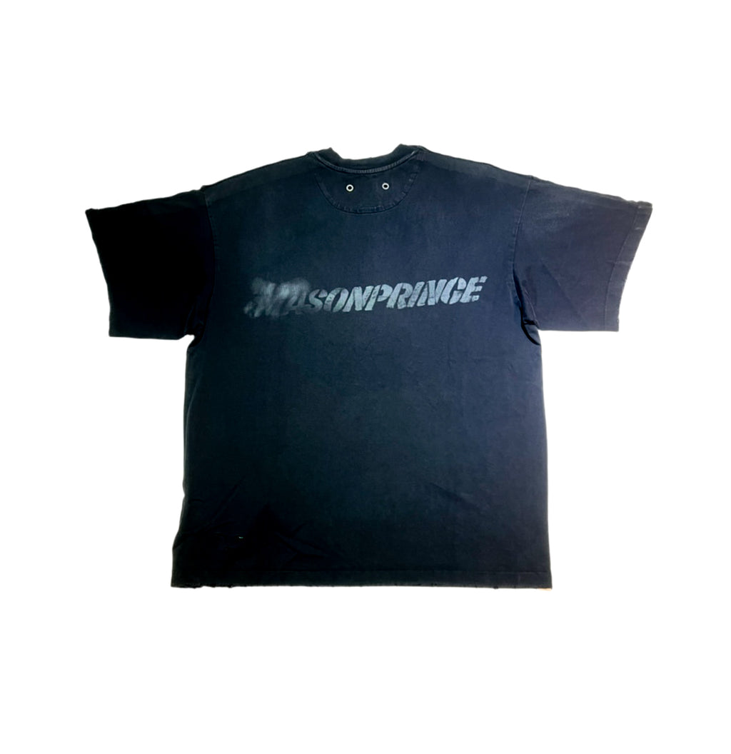 MASONPRINCE SPRAY PRINTTED BLACK TEE