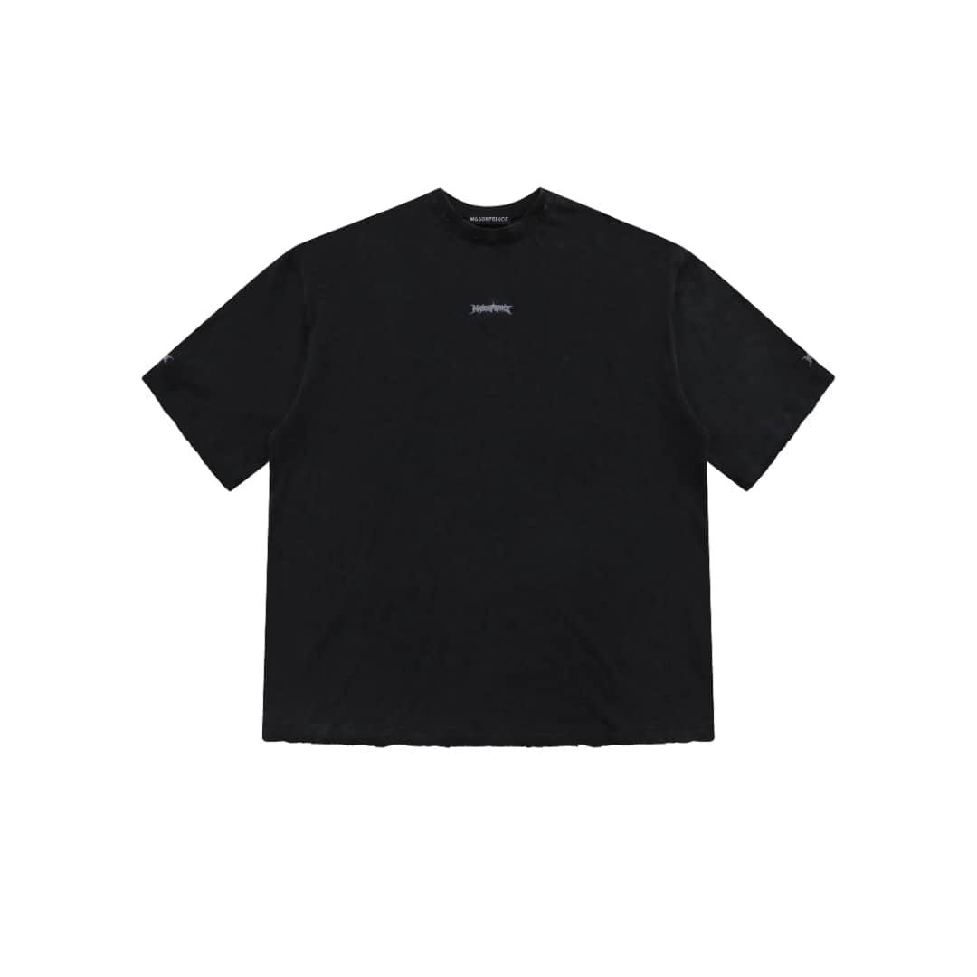MASONPRINCE BAMBOO COTTON GE TE BLUE LOGO TEE BLACK