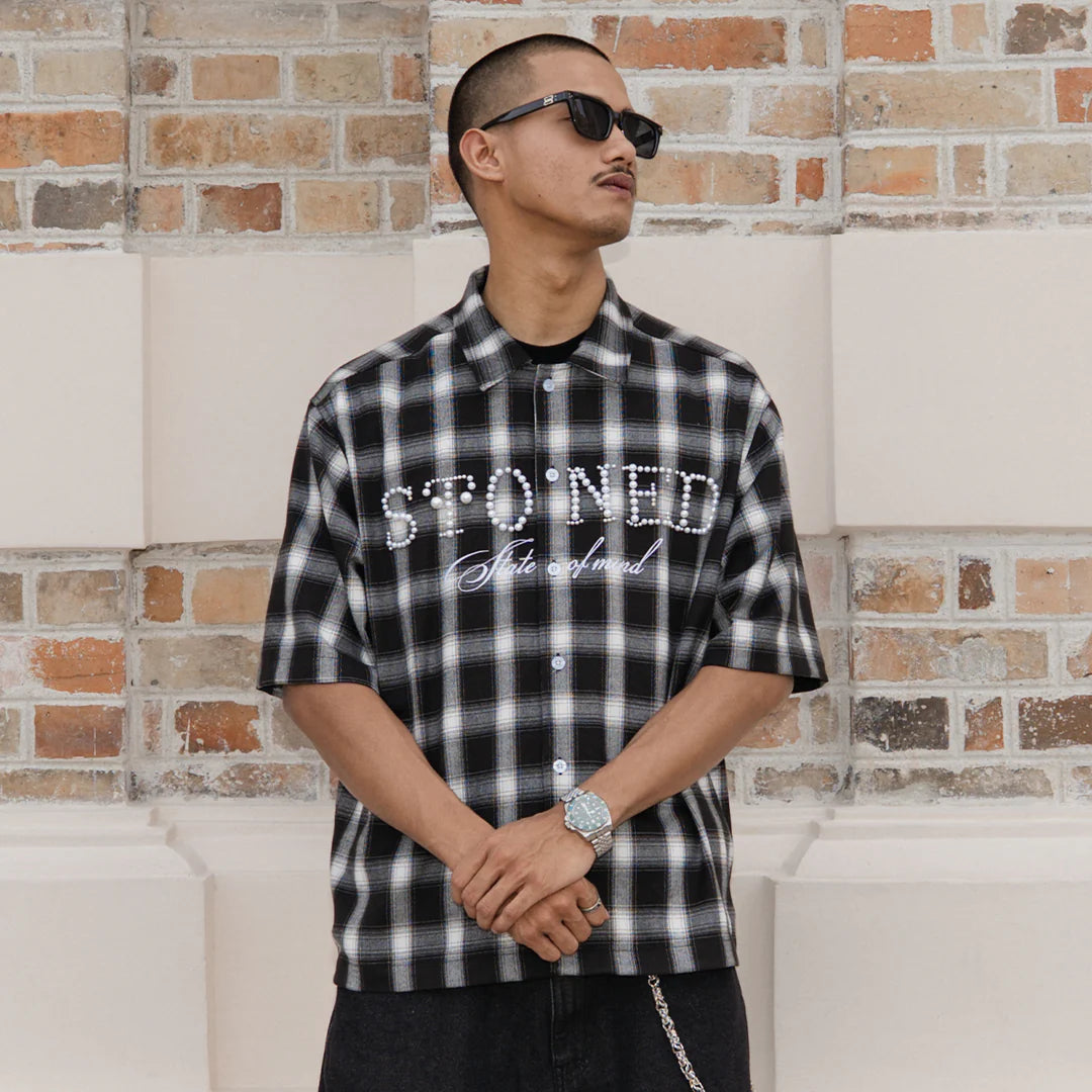 STONED&CO 26 : PEARL FLANNEL WHITE&BLACK