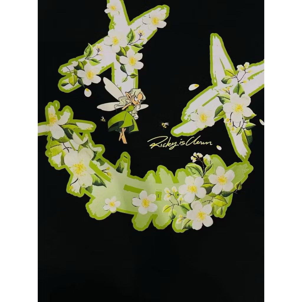 RICKYISCLOWN GREEN FAIRY BLACK TEE