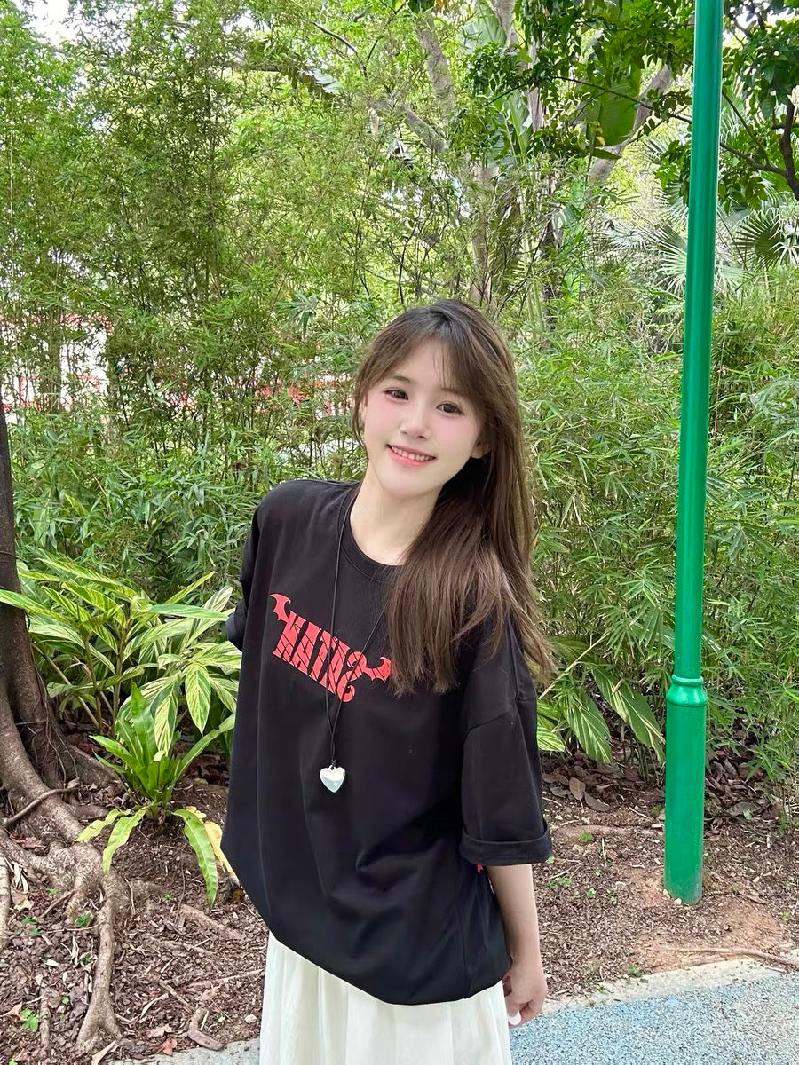 BTK RED LOGO TEE BLACK