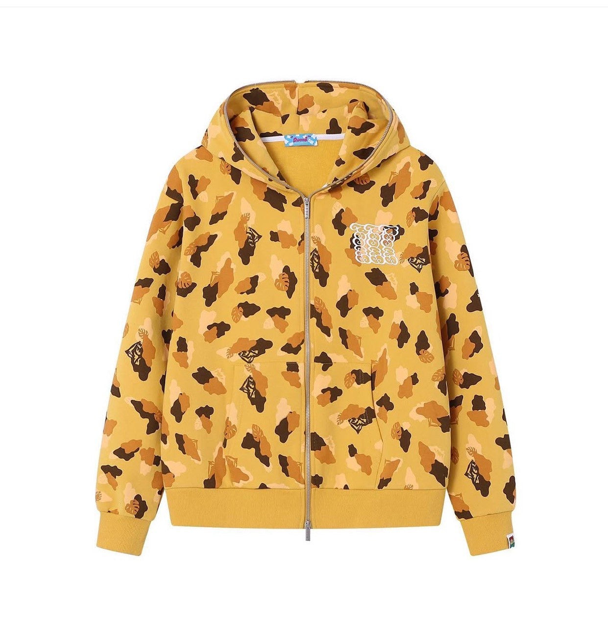SWEED CAMO ZIP UP HOODIE YELLOW