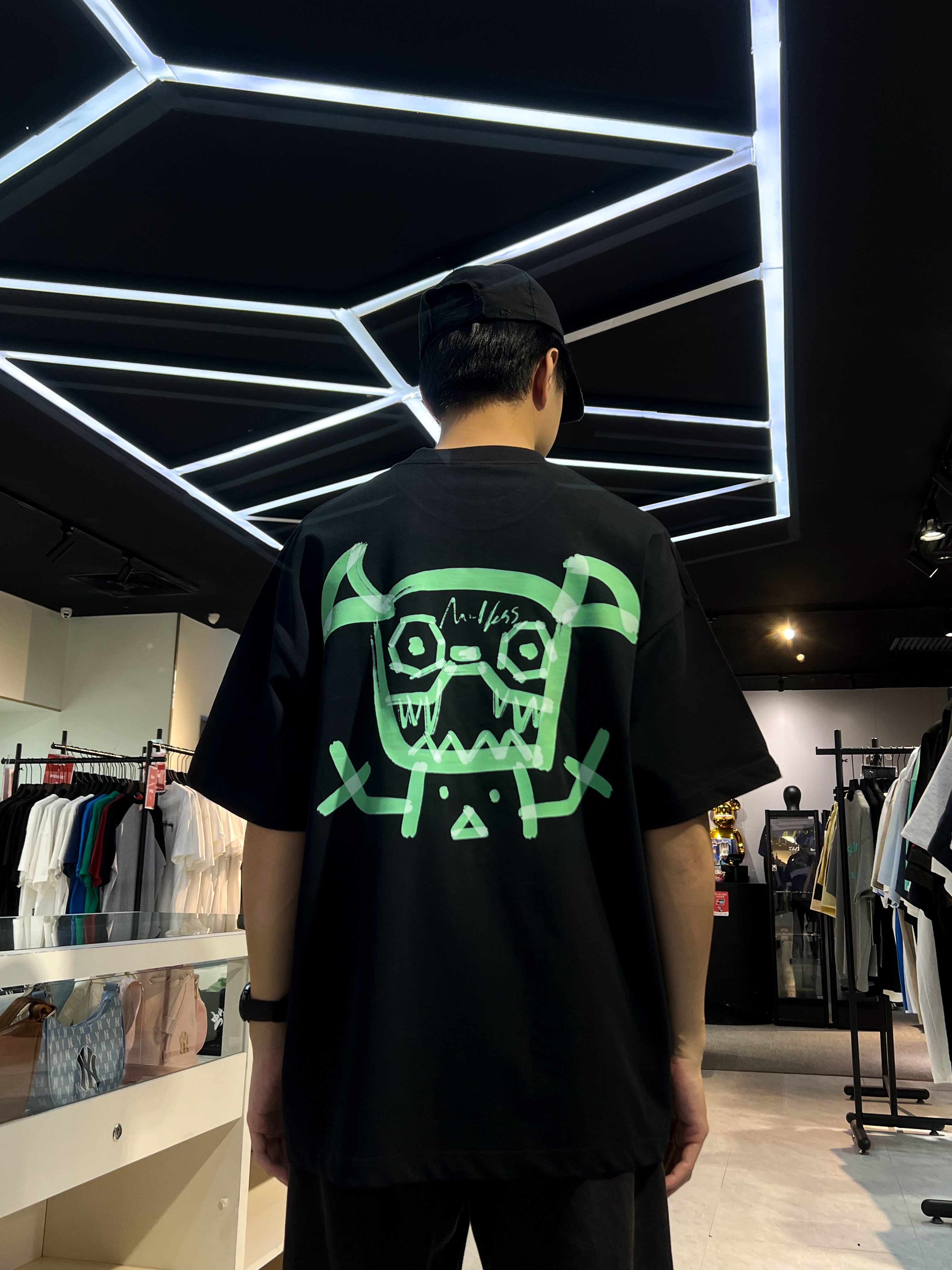MINDLESS GREEN TAPE LOGO TEE BLACK