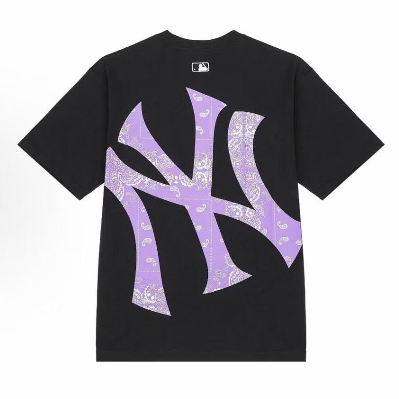 MLB PURPLE MONOGRAM LOGO BLACK TEE