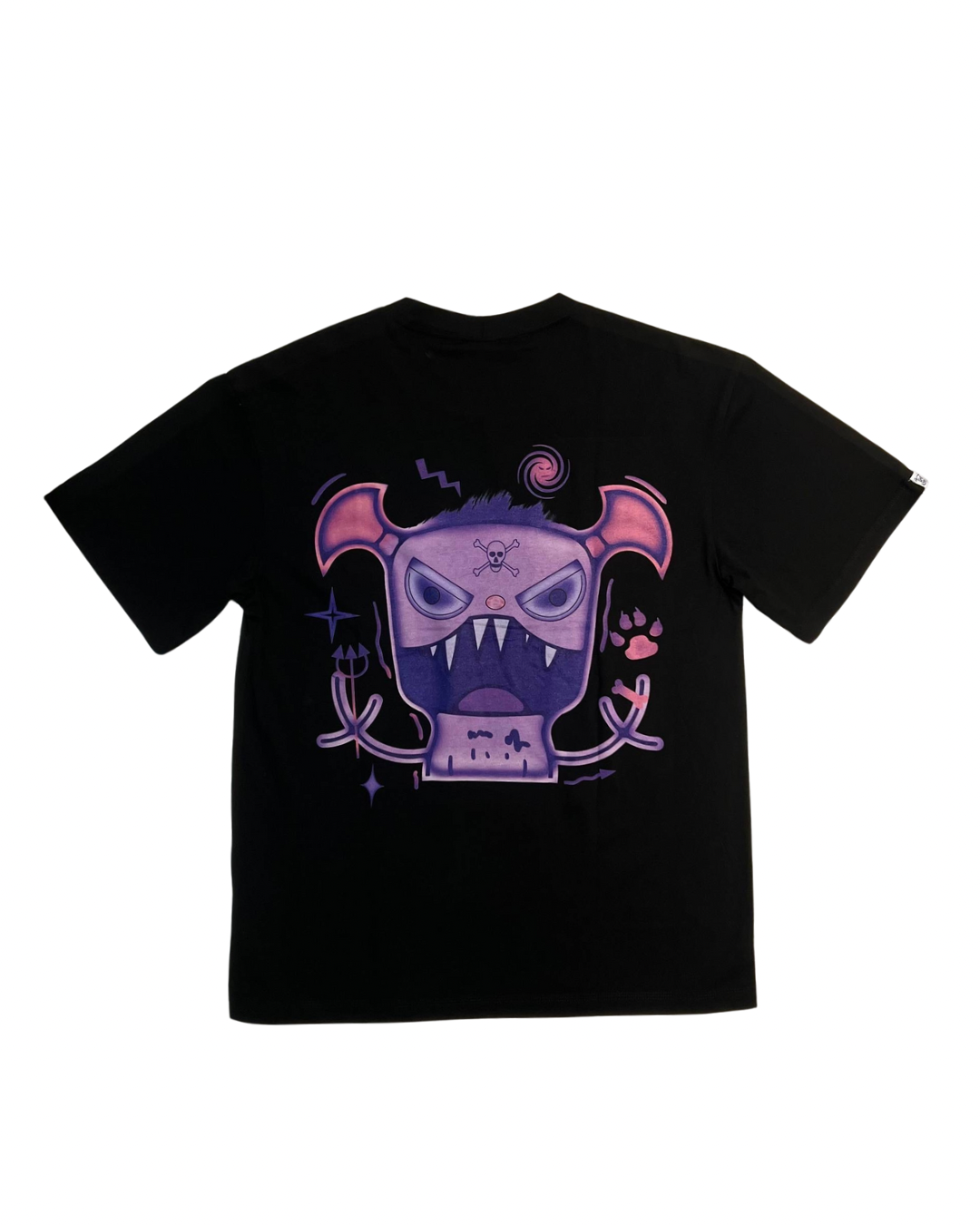 MINDLESS SKELETON PURPLE LOGO TEE BLACK