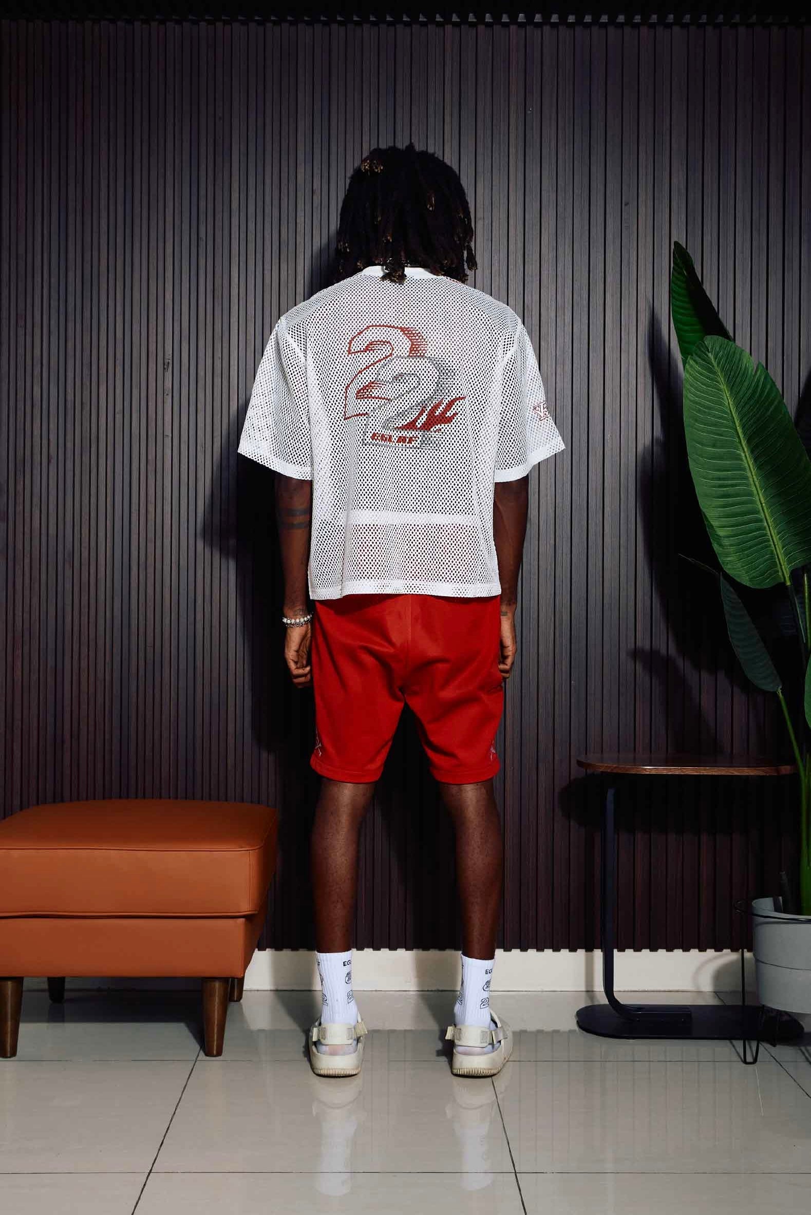 EGLAF MV MESH BOXY TEE WHITE