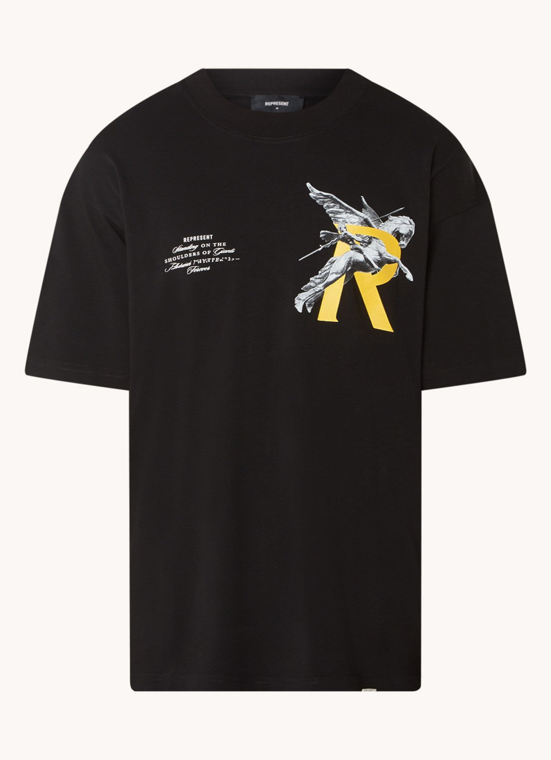 REPRESENT BLACK PEGASUS STANDING ON THE SHOULDER TEE