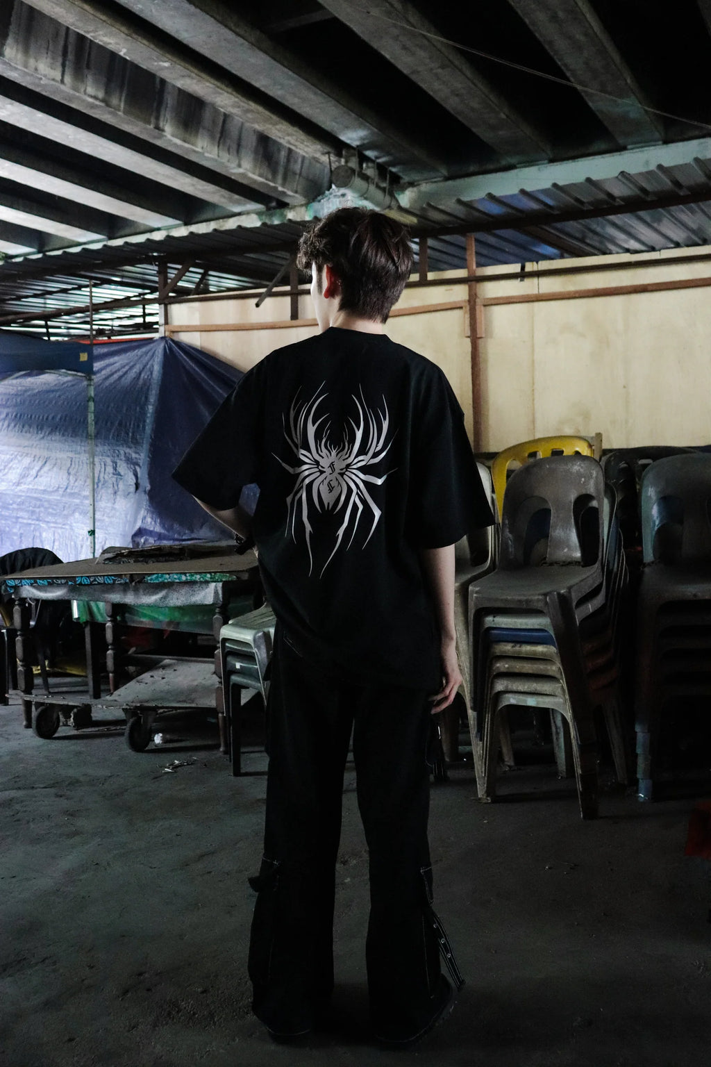 FRDCO 3M REFLECTIVE SPIDER TEE BLACK