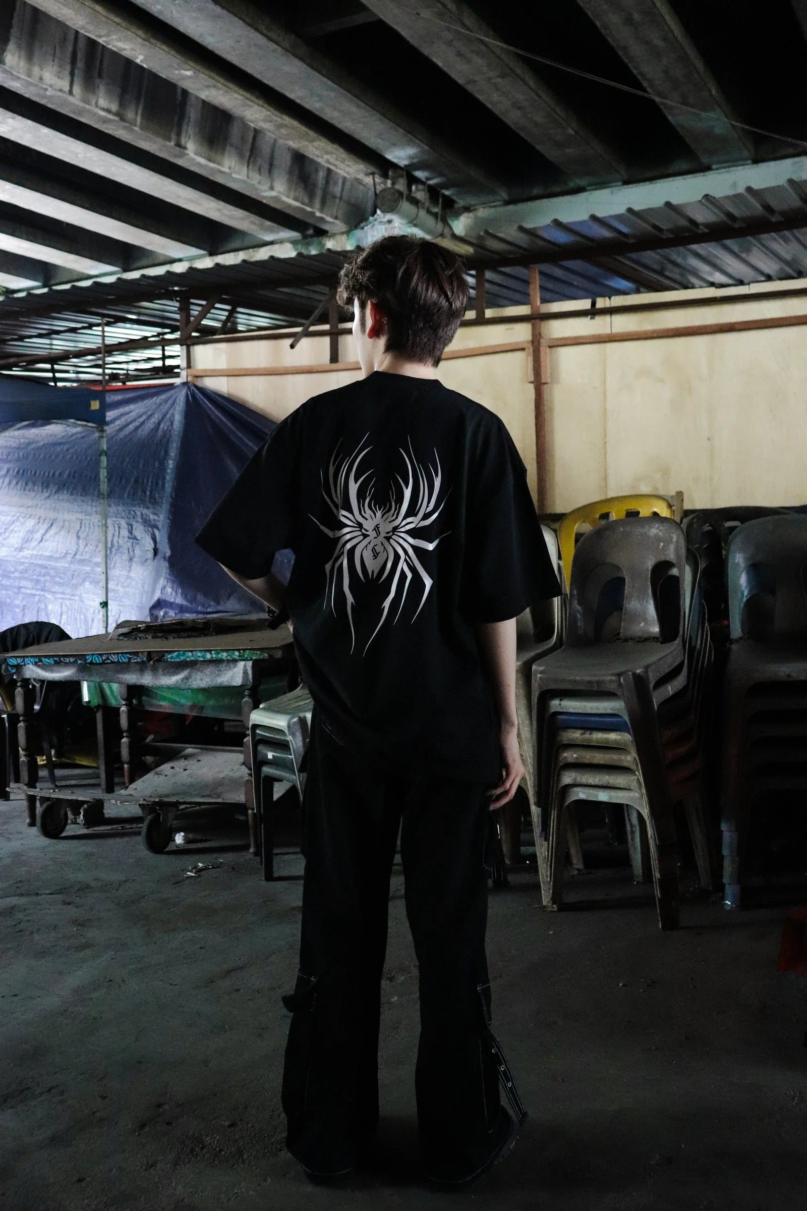 FRDCO 3M REFLECTIVE SPIDER TEE BLACK