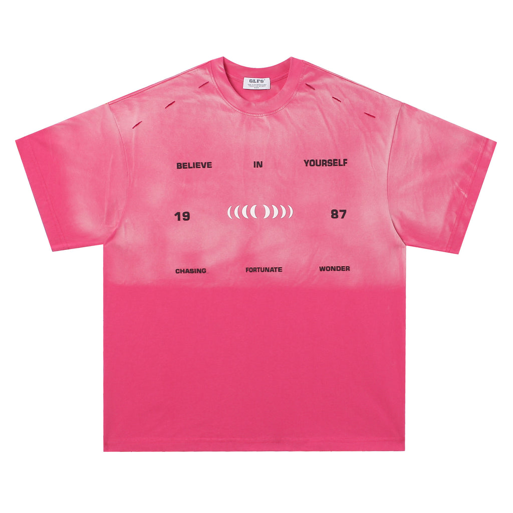 BELIEVE YOURSELF PINK WASHED T SHIRT (PRE-ORDER)
