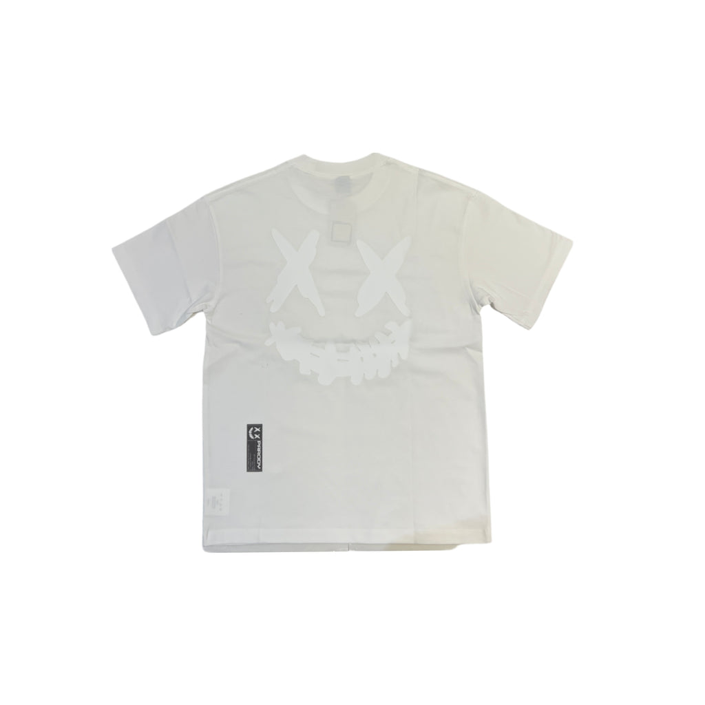 PARODY 3D SMILEY FACE DESIGN 073 WHITE T SHIRT