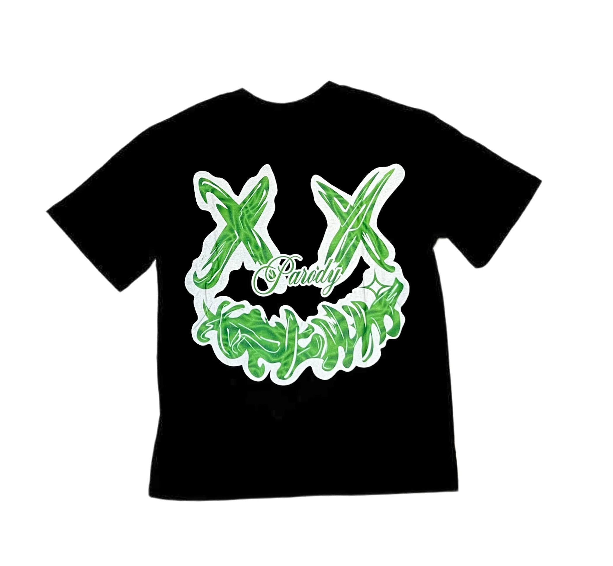 PARODY SMILEY FACE DESIGN 030 BLACK T SHIRT