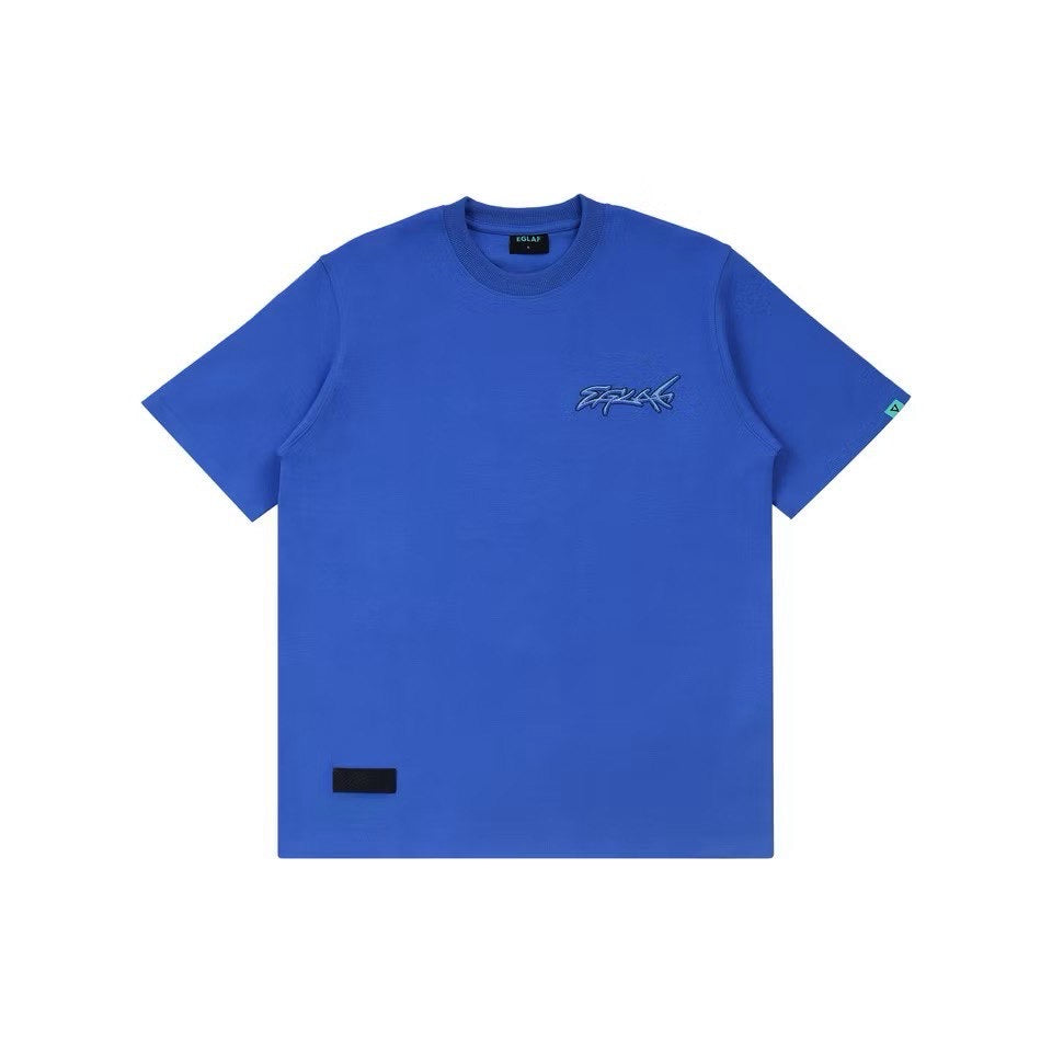 EGLAF FLAMING SERPENT LOGO TEE BLUE