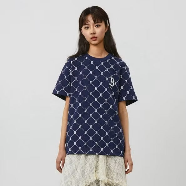 MLB FULL NAVY MONOGRAM BOSTON TEE