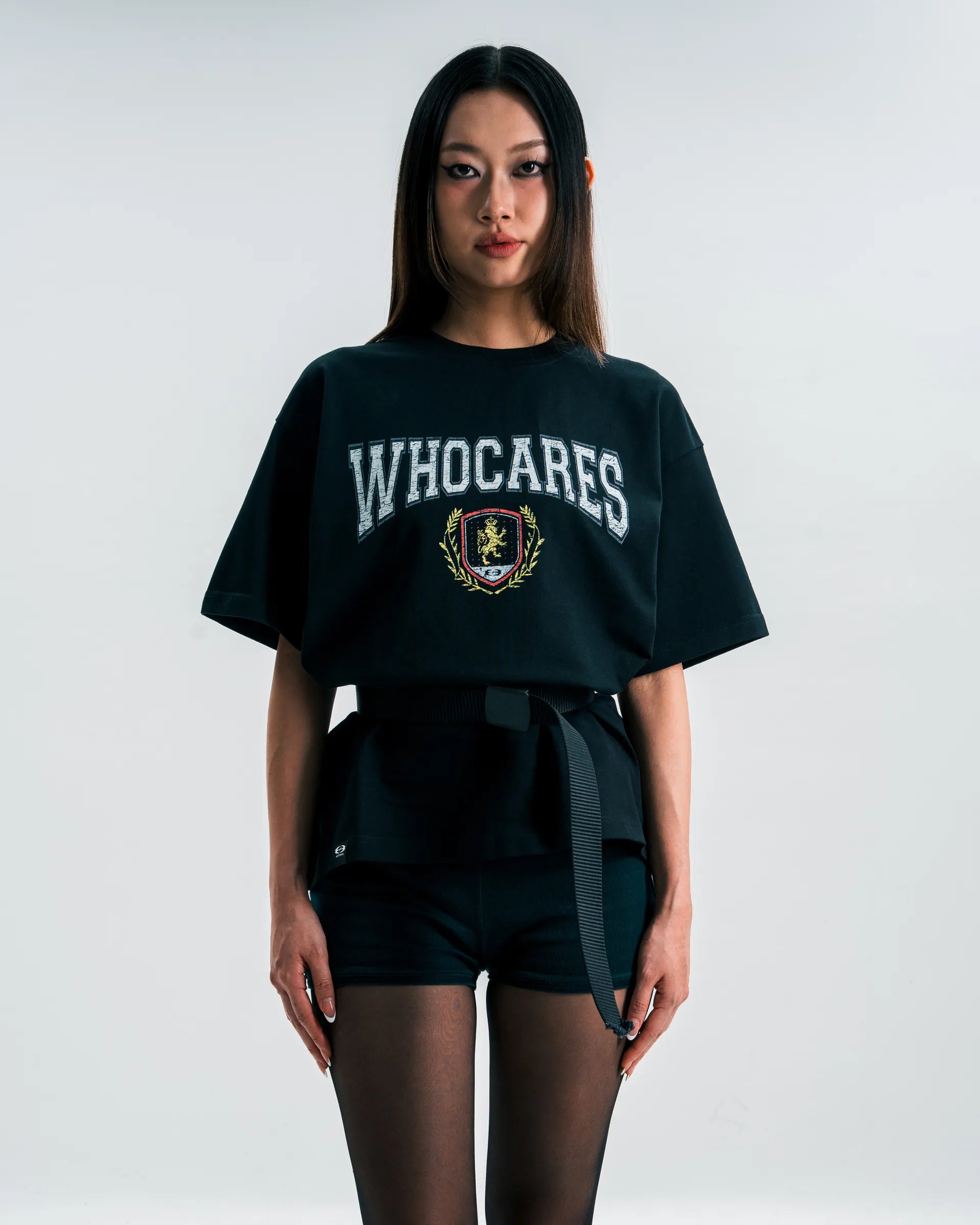 WHOCARES DON'T DOUBT VARSITY TEE BLACK