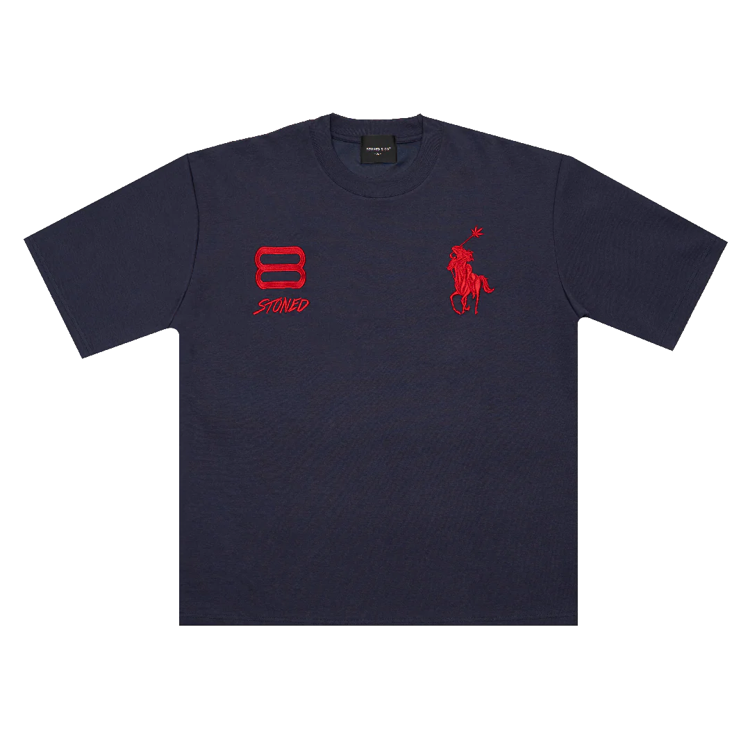 STONED & CO 26: DARK HORSE POLO NAVY TEE