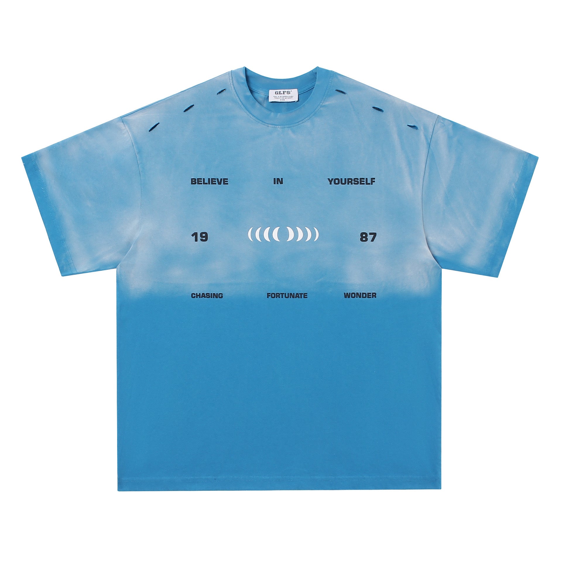BELIEVE YOURSELF BLUE WASHED T SHIRT (PRE-ORDER)