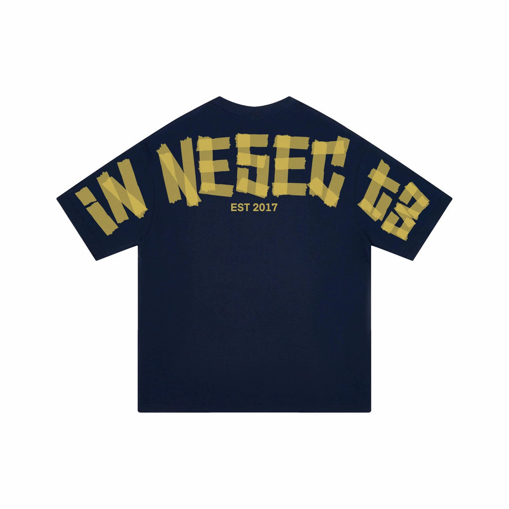 INNERSECT TAPED YELLOW LOGO NAVY T SHIRT