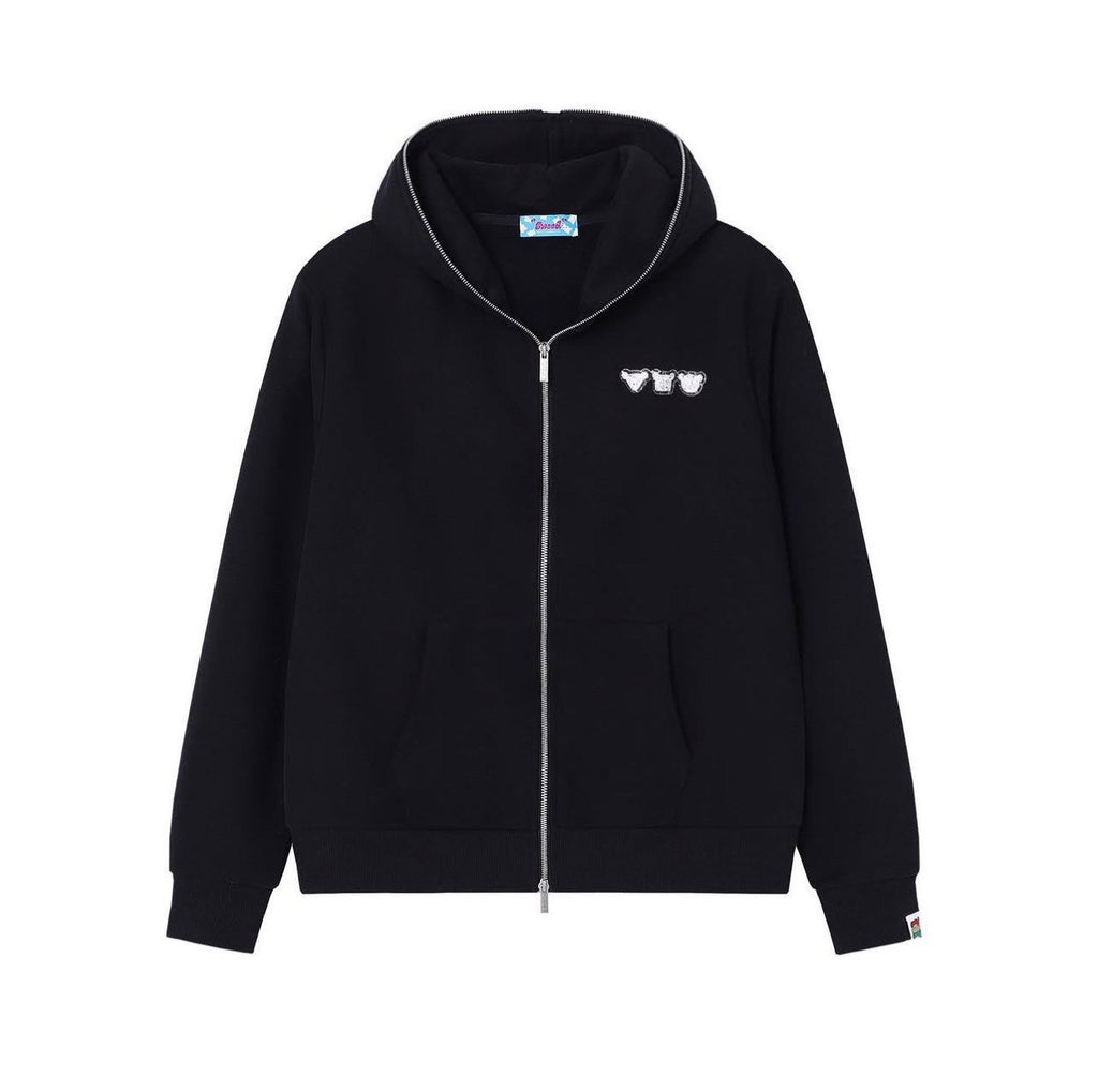 SWEED DIAMOND ZIP UP HOODIE BLACK