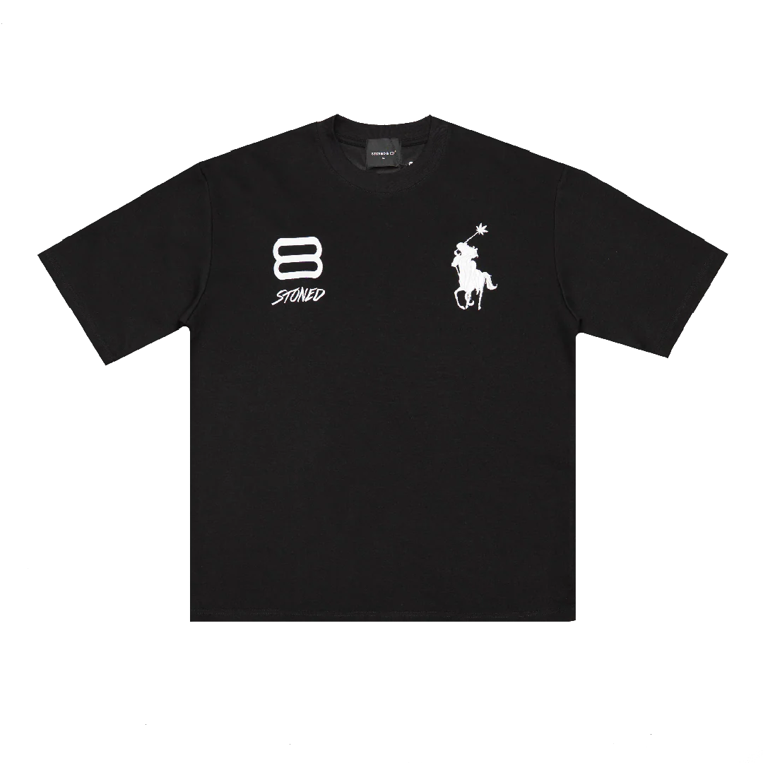 STONED & CO 26: DARK HORSE POLO BLACK TEE