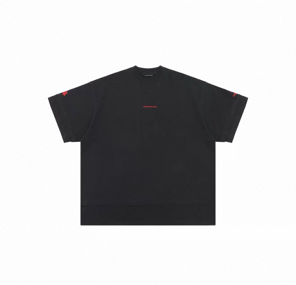 MASONPRINCE 2026 DOUBLE RATIO KNIT CREW NECK RED BLACK TEE