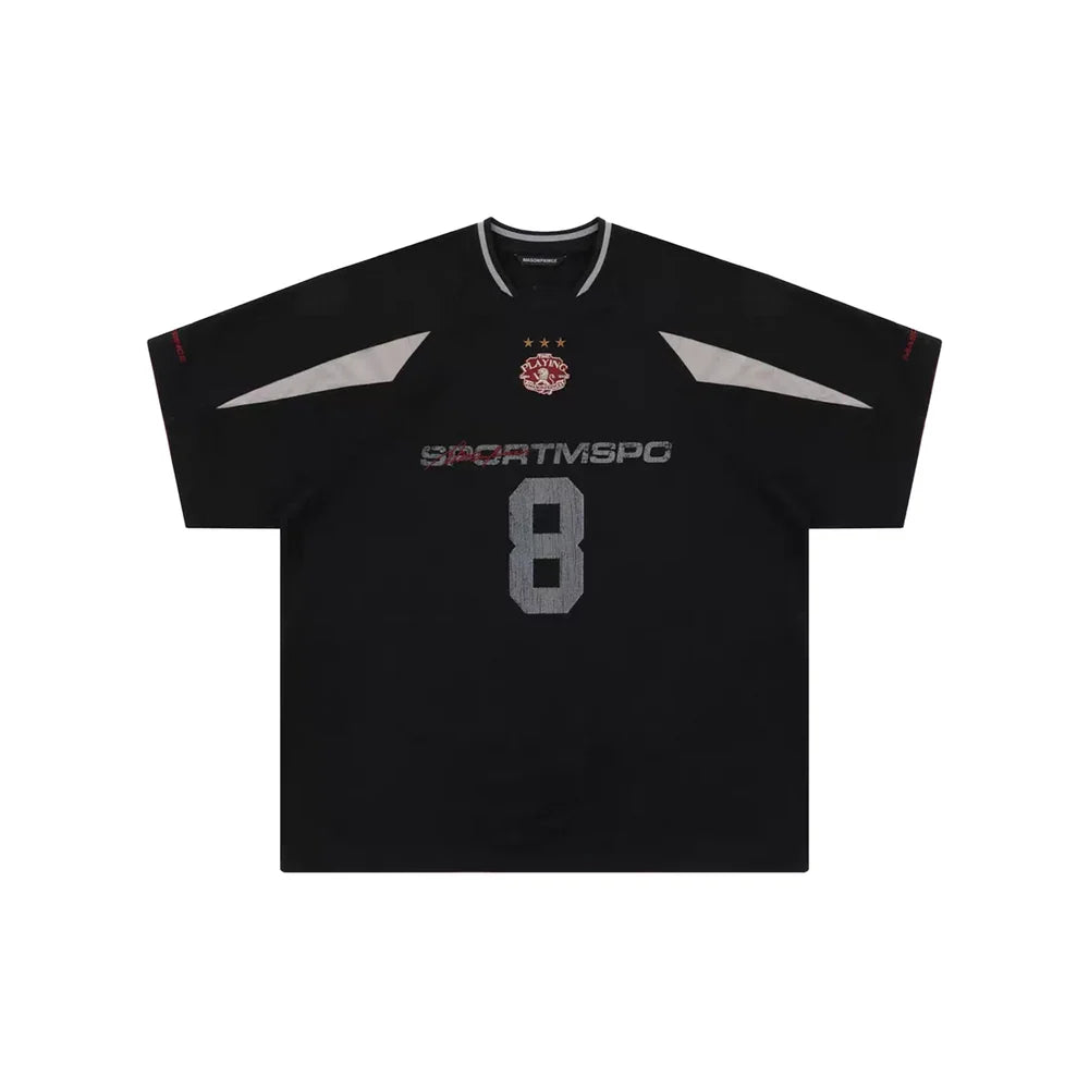 MASONPRINCE Deconstructed Patchwork Number 8 Jersey Black (SS26)