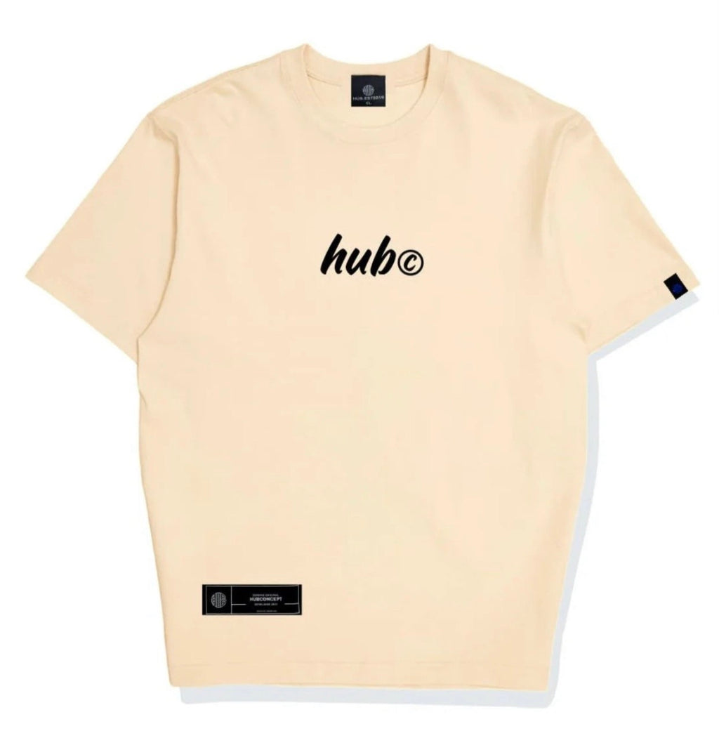 HUB 230GSM BASIC EMBROIDERY TEE CREAM