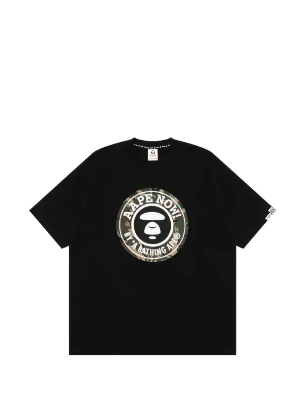 BAPE AAPE MOONFACE TEE BLACK CAMOUFLAGE