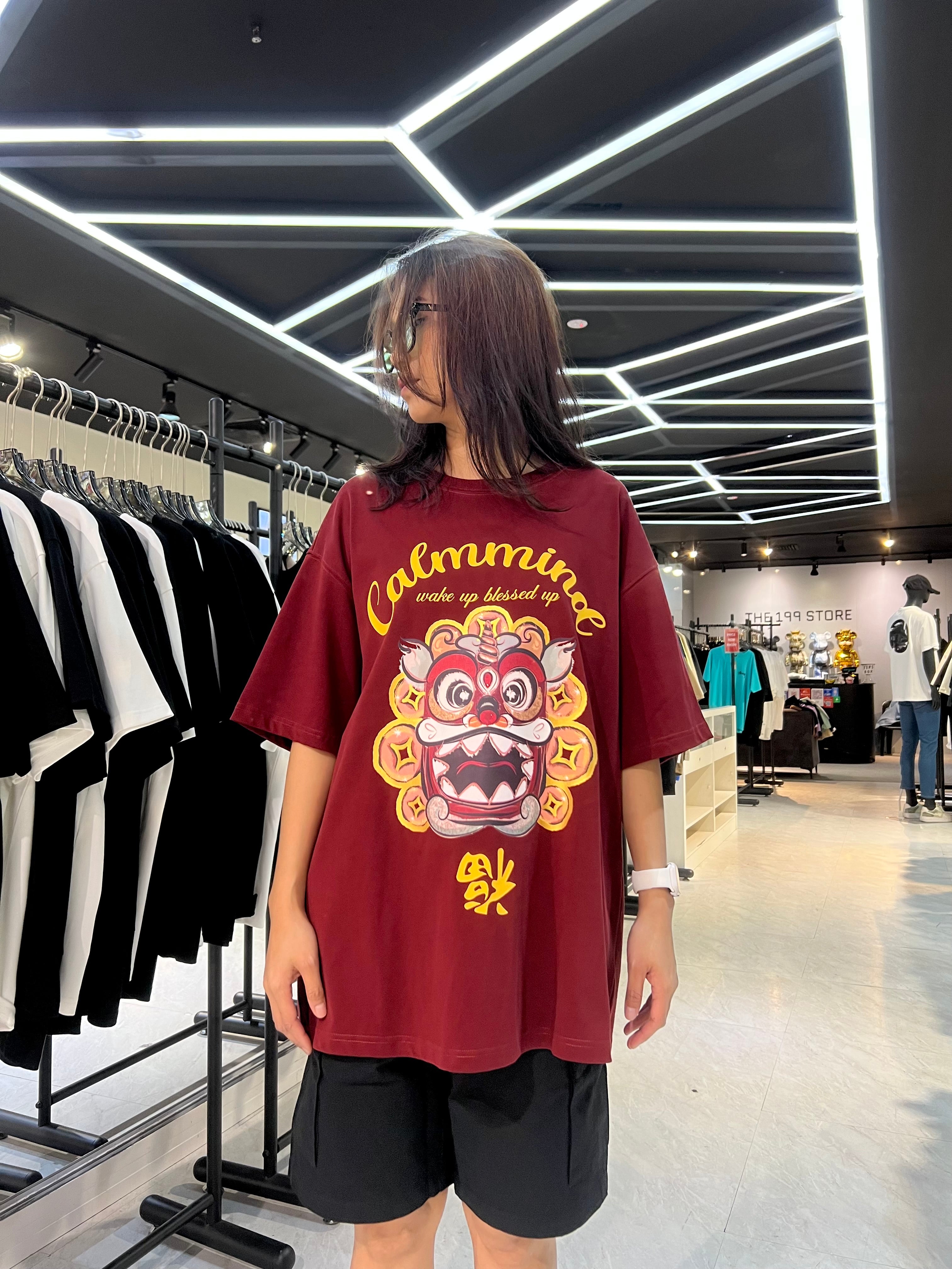 Calmmind 2025 Chinese New Year Lion Dance Exclusive Short Sleeve Tee Red