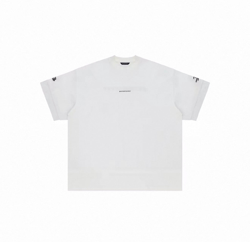 MASONPRINCE 2026 DOUBLE RATIO KNIT CREW NECK WHITE TEE