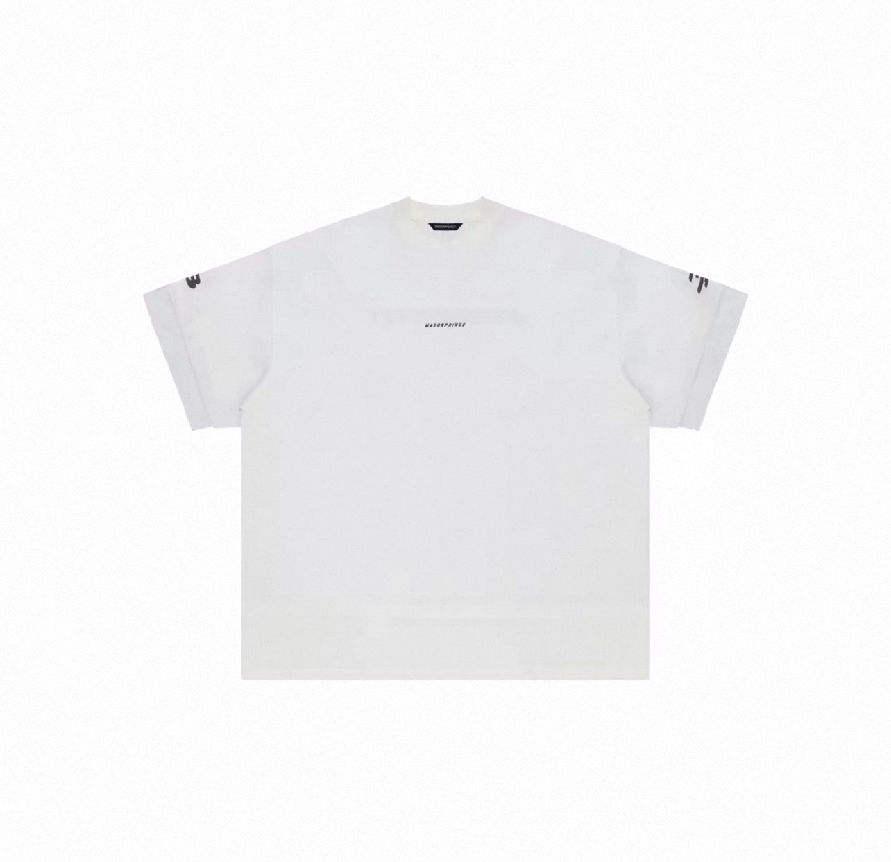 MASONPRINCE 2026 DOUBLE RATIO KNIT CREW NECK WHITE TEE