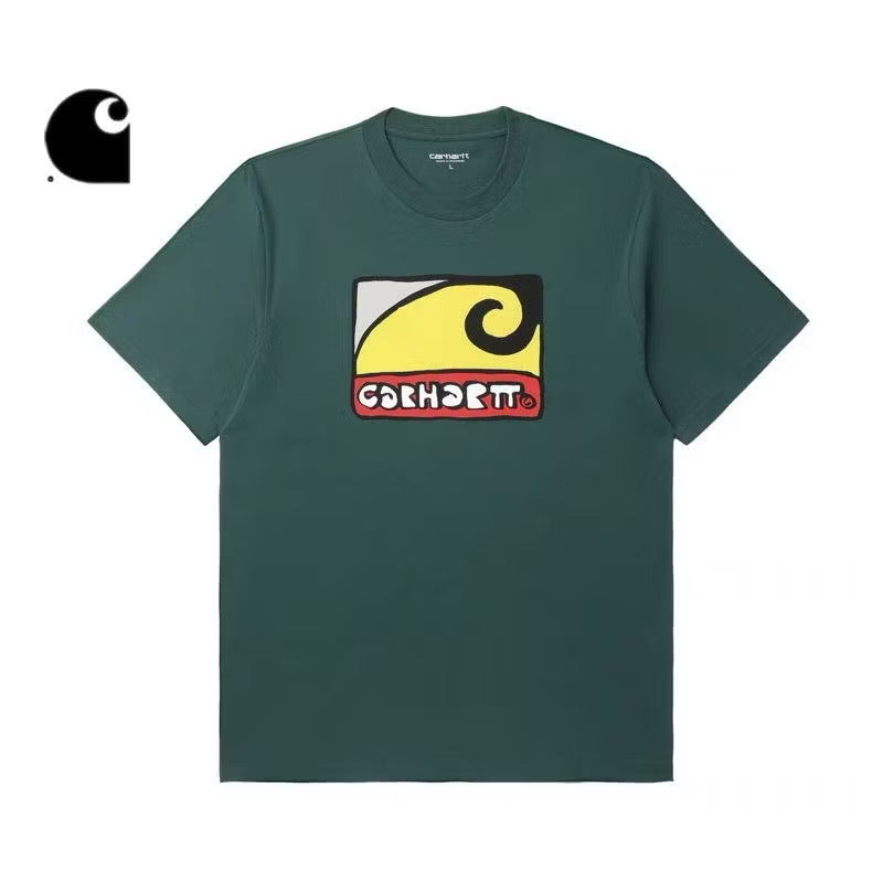 CARHARTT WIP FIBO PRINT GREEN TEE SHIRT