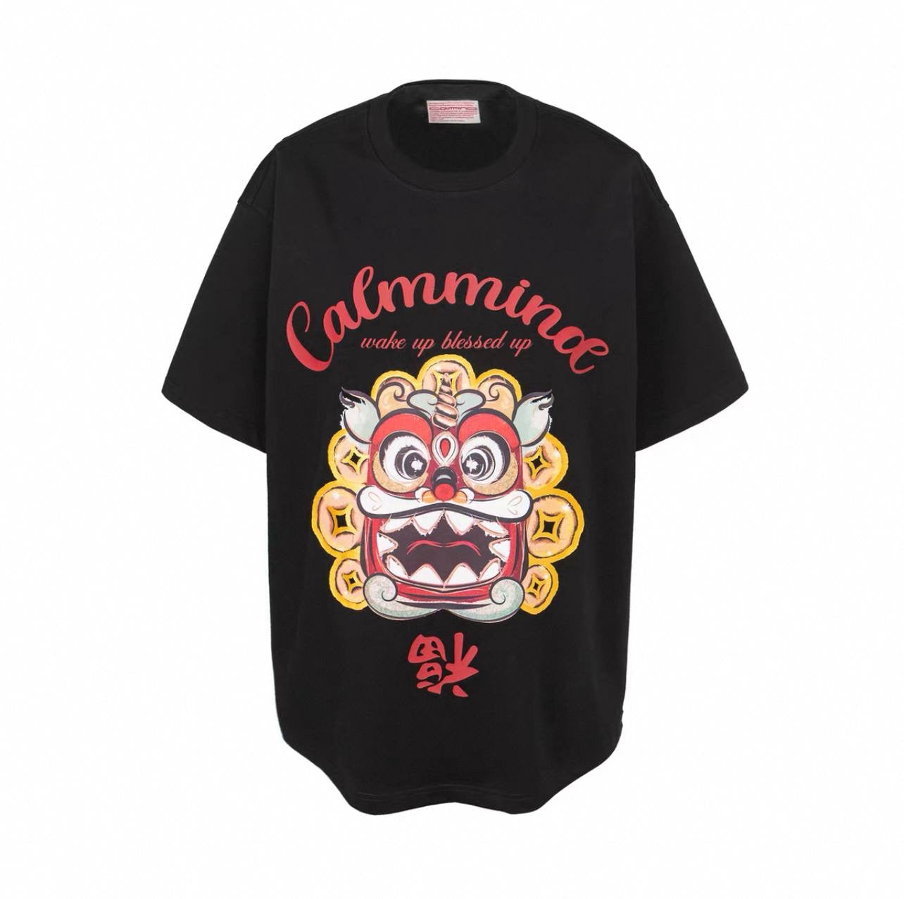 Calmmind 2025 Chinese New Year Lion Dance Exclusive Short Sleeve Tee Black
