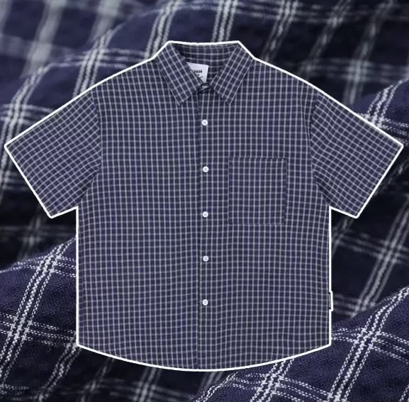 SAVAGEBASE  BUTTON UP T-SHIRT NAVY BLUE