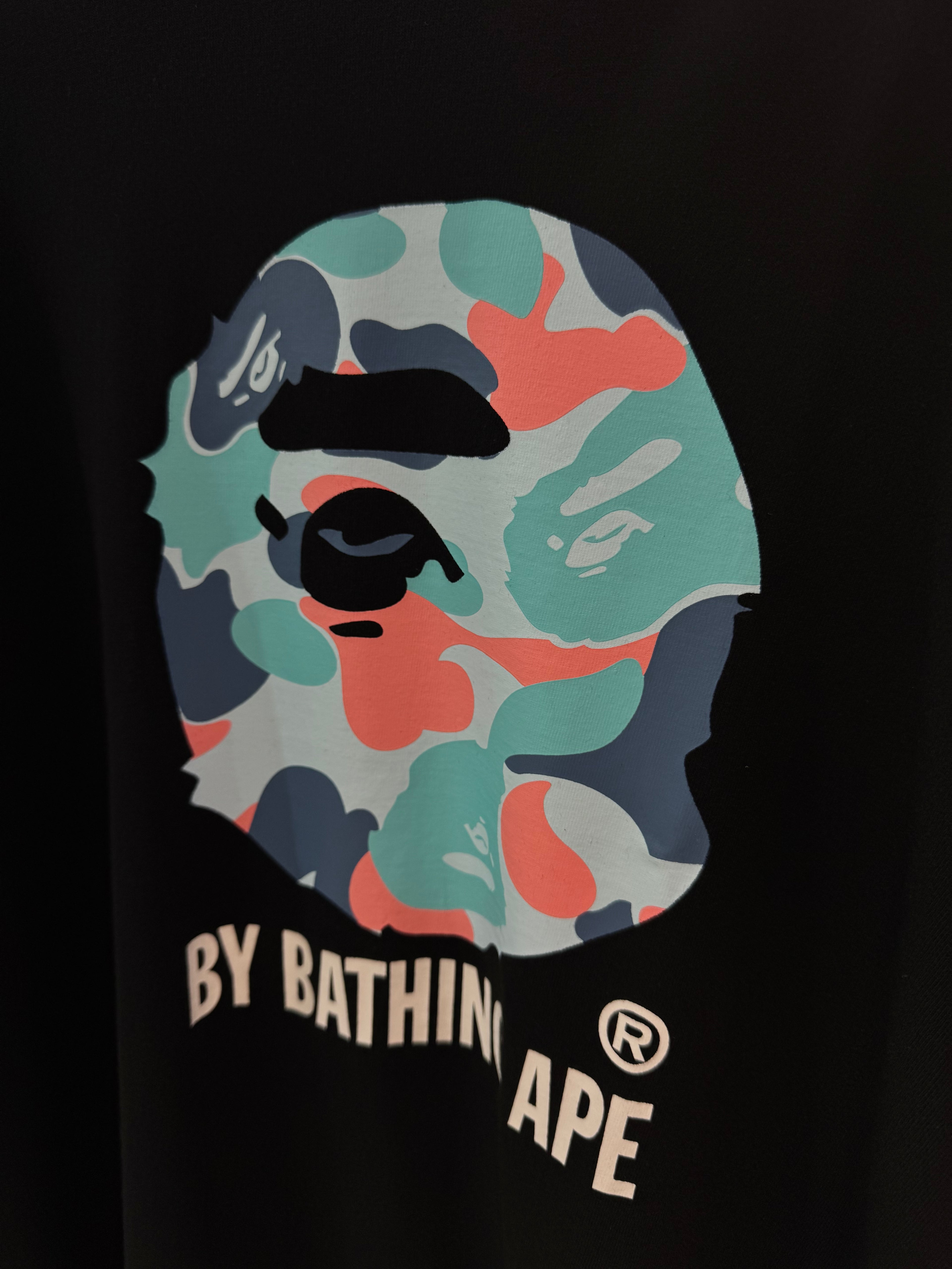 BAPE Color Camo Big Ape Head Tee in Black/Pink