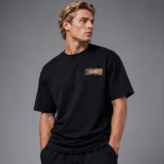 GOAT SNAKESKIN TEE BLACK ORANGE