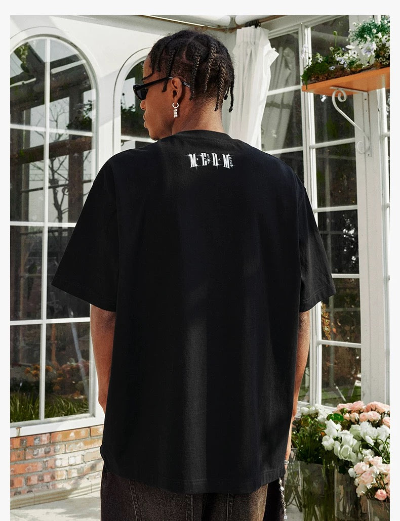 MEDM ALL OVER CRYSTAL BLACK TEE