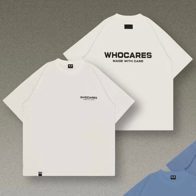 WHOCARES ESSENTIAL LOGO TEE BEIGE