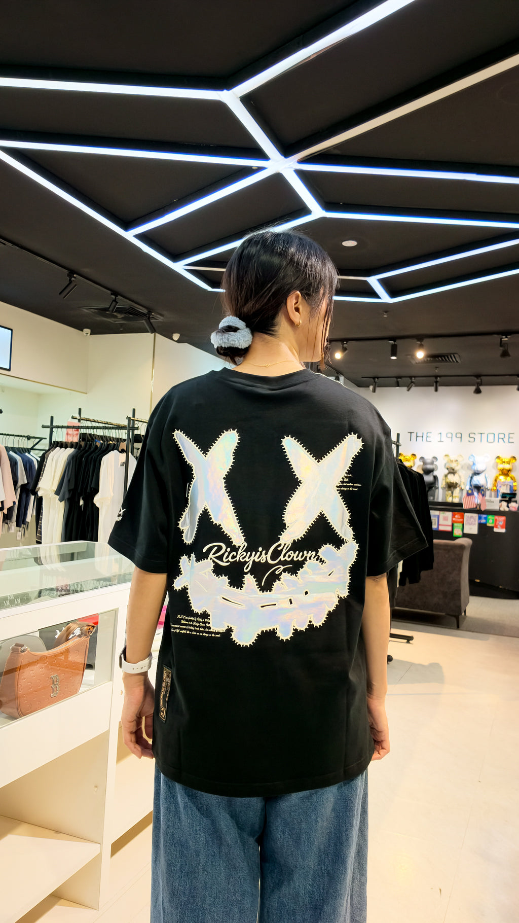 RICKYISCLOWN ALL STAR LASER IRIDESCENT WING TEE BLACK