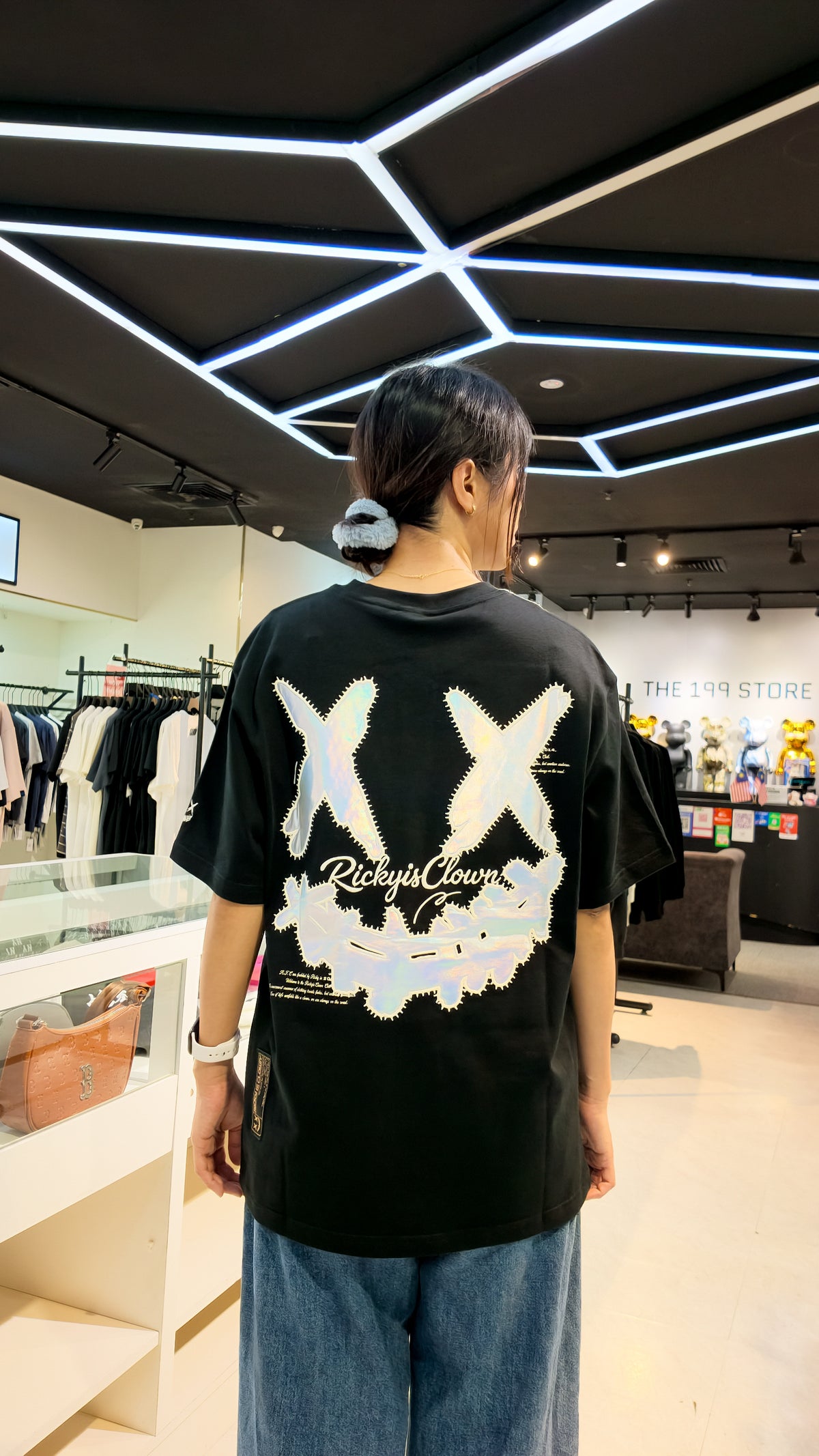 RICKYISCLOWN ALL STAR LASER IRIDESCENT WING TEE BLACK