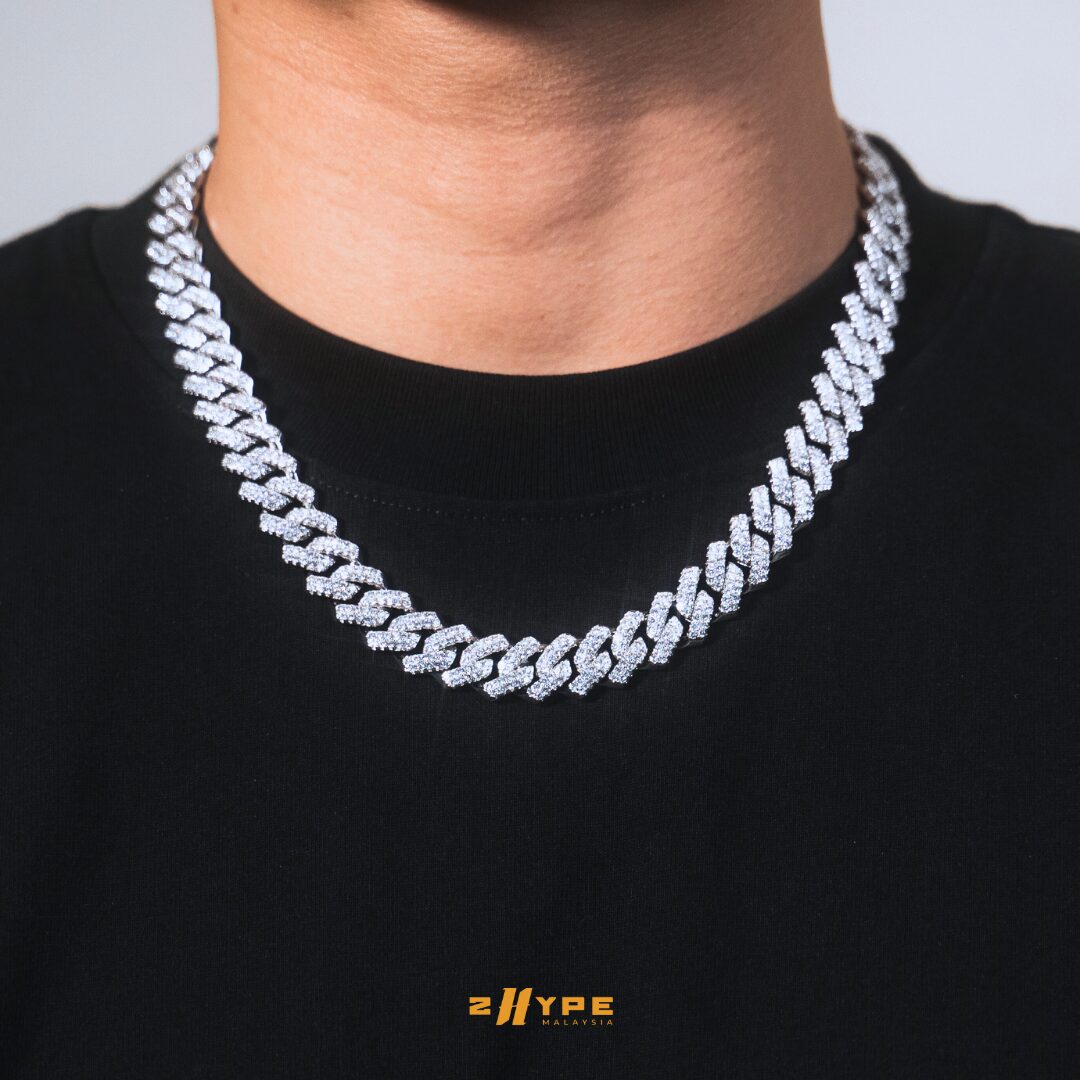 Iced-Out Prong Cuban Link Chain 13mm