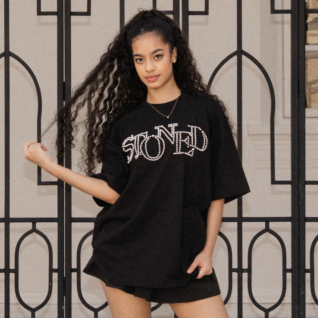 STONED&CO 26 : FINISH PEARL LOGO TEE BLACK