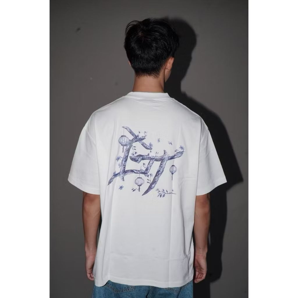 GOAT ORIENTAL NIGHTS BLUE LOGO WHITE T SHIRT