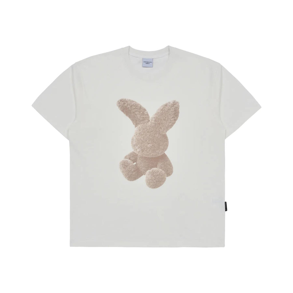 ADLV DOODLE FUZZY RABBIT CREAM TEE