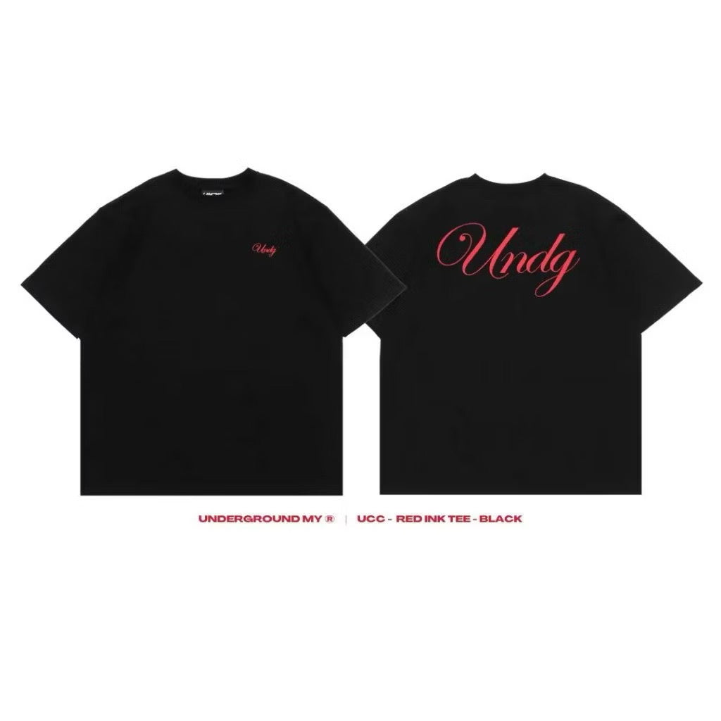 UNDG RED INK SIGNATURE TEE BLACK